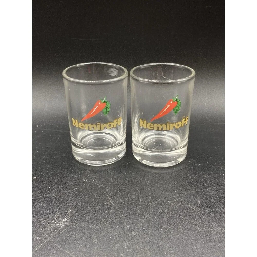 Nemiroff Ukrainian Honey Pepper Vodka 2 Shot Glasses Logo Ukraine